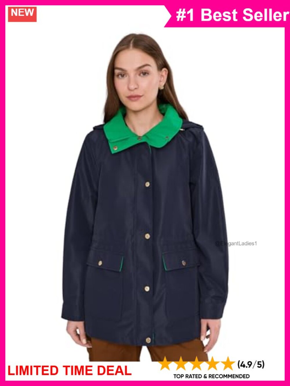 Lauren Ralph Lauren Anorak Contrast Hood 100% Polyester Classic Fit